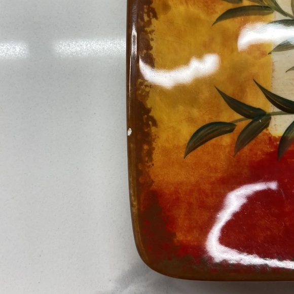 Pier 1 Imports Poppies Earthenware Square Dinner Plate 10.5" Two Plates - Picture 8 of 8